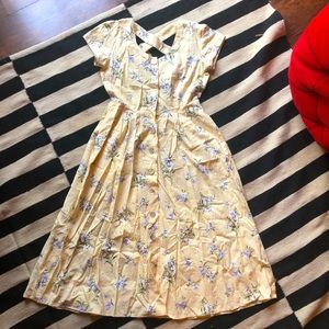 Cottagecore Vintage Floral Midi Dress